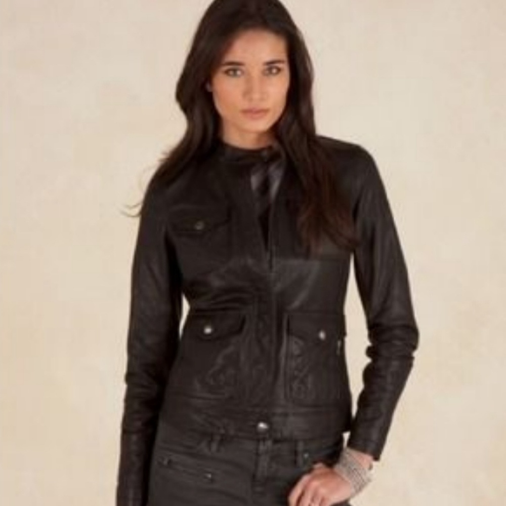 Martin and Osa Black Leather Bomber Jacket